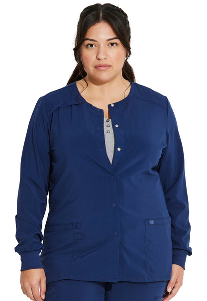 Women's Snap Front Warm-up Jacket - Navy