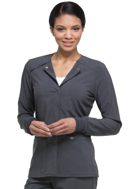 Women's Snap Front Warm-up Jacket - Pewter