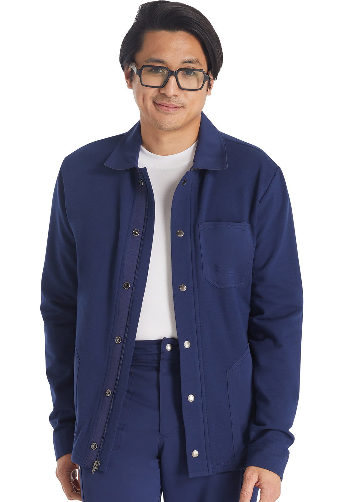 Men's Men's Zip Front Fleece Jacket - Navy