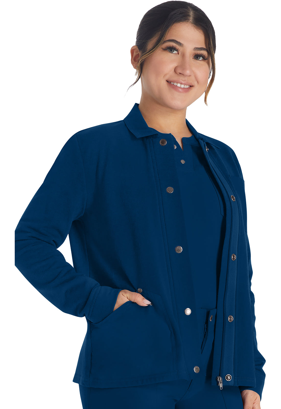 Women's Zip Front Fleece Jacket - Navy