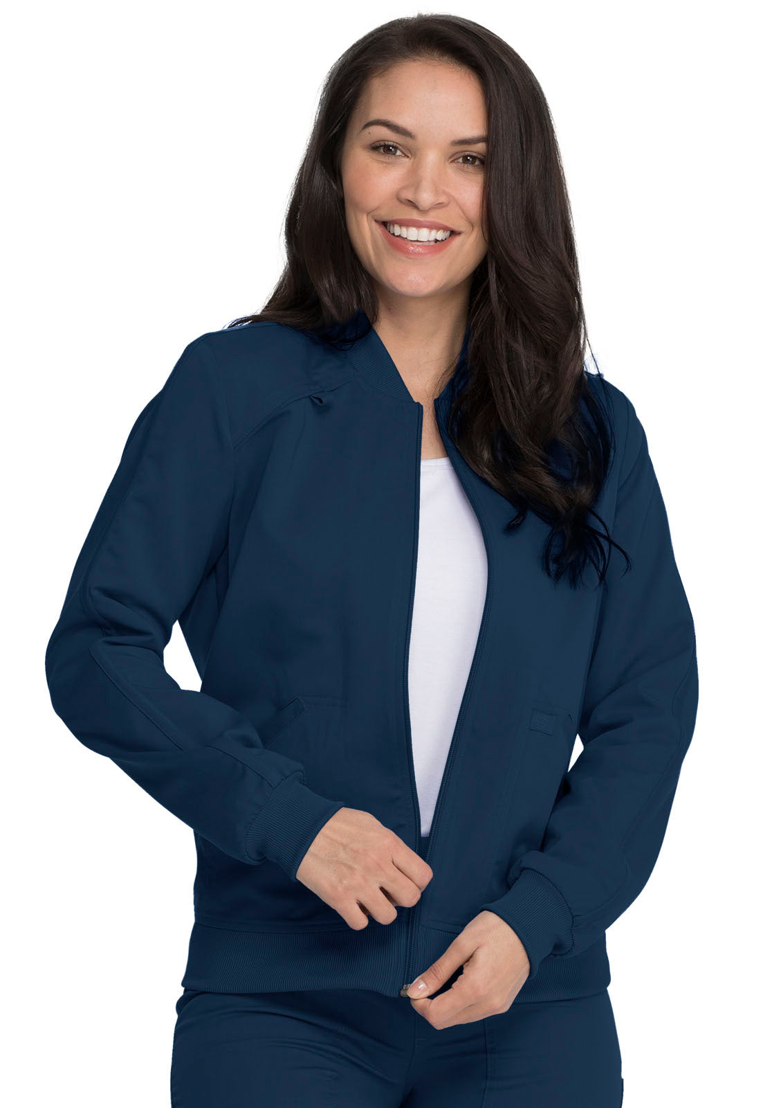 Women's Zip Front Jacket - Navy