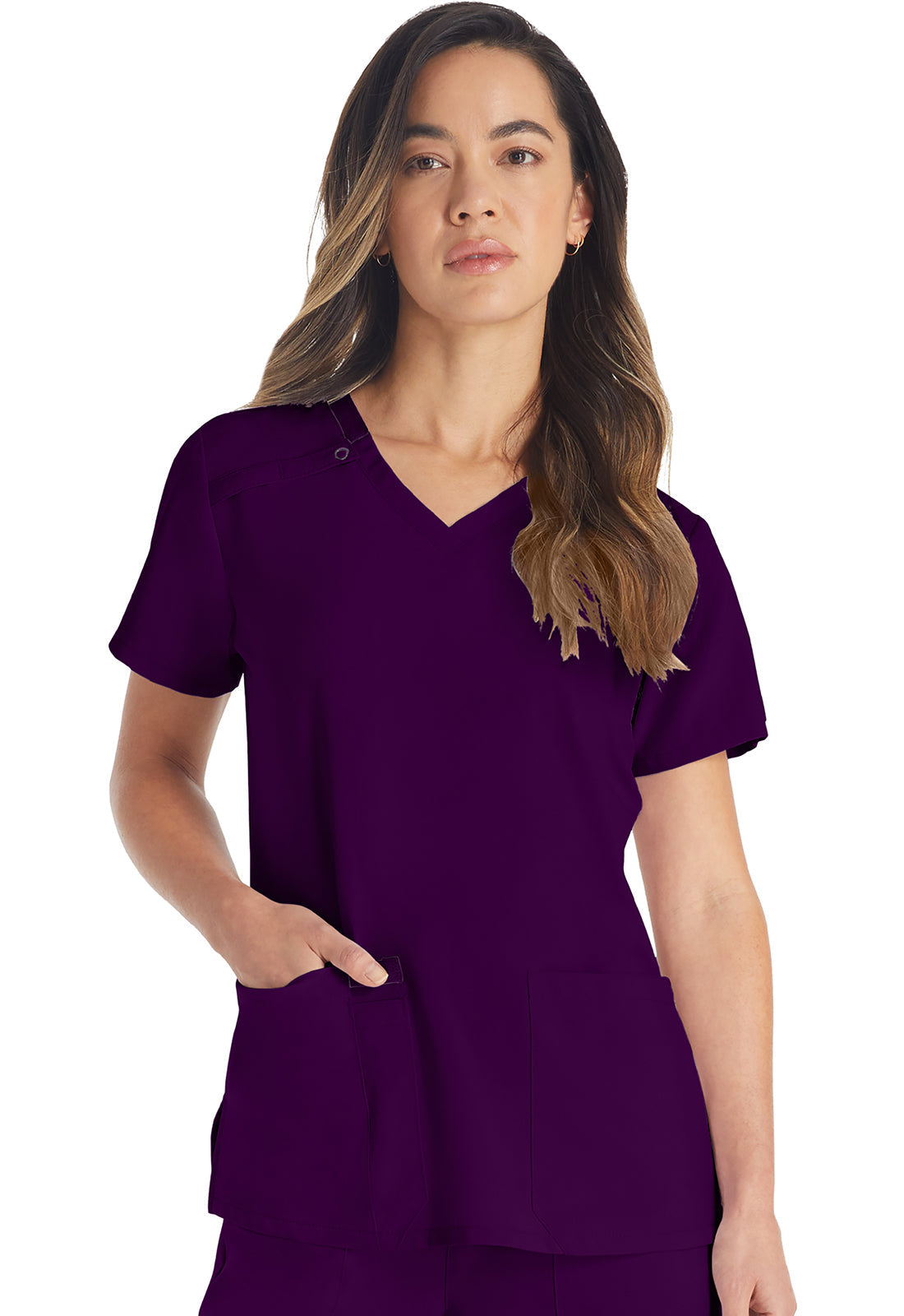 Women's V-Neck Top - Eggplant