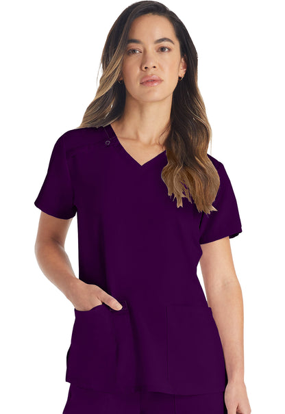 Women's V-Neck Top - Eggplant