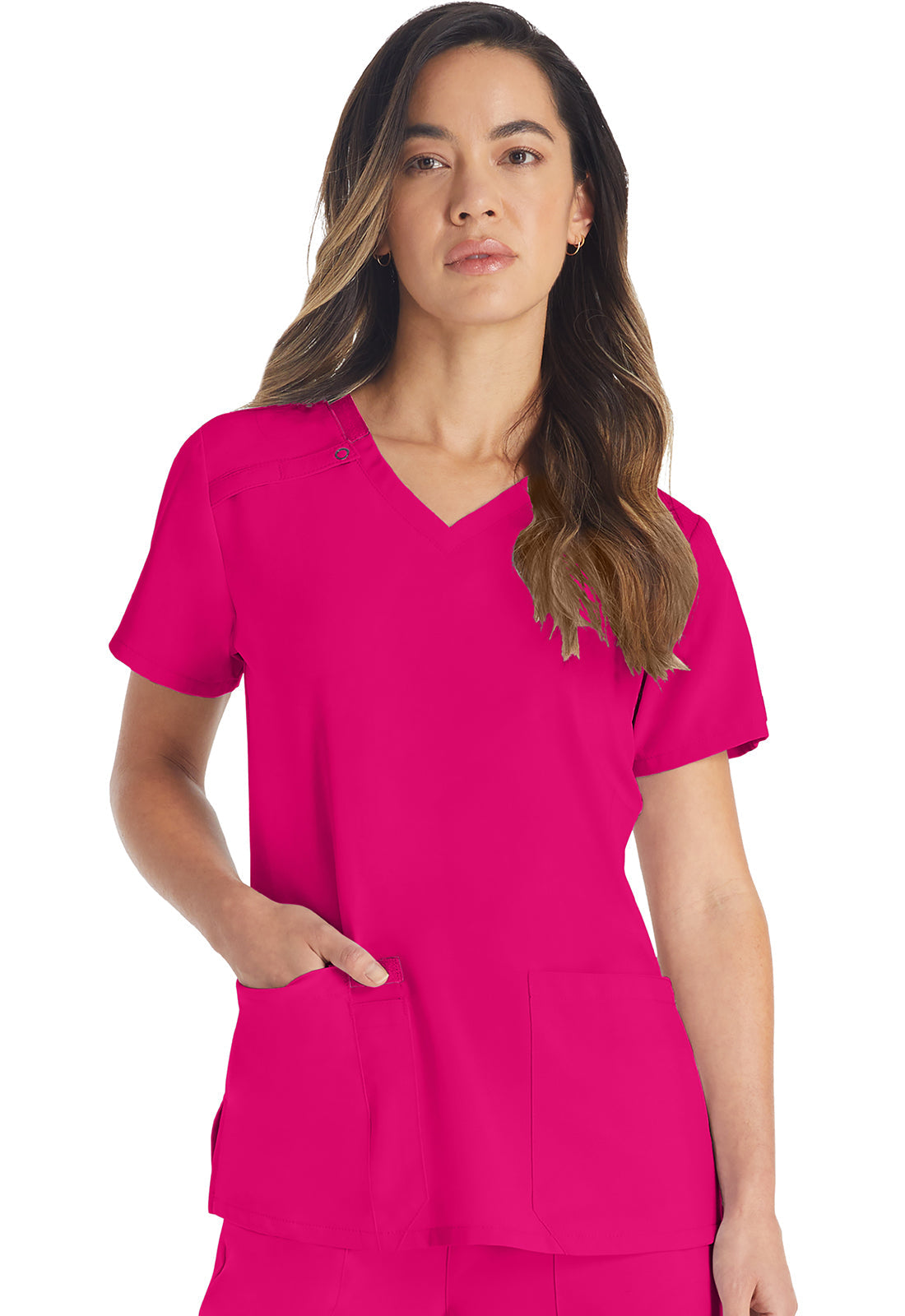 Women's V-Neck Top - Hot Pink