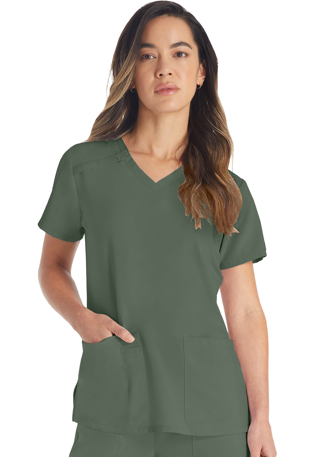 Women's V-Neck Top - Olive