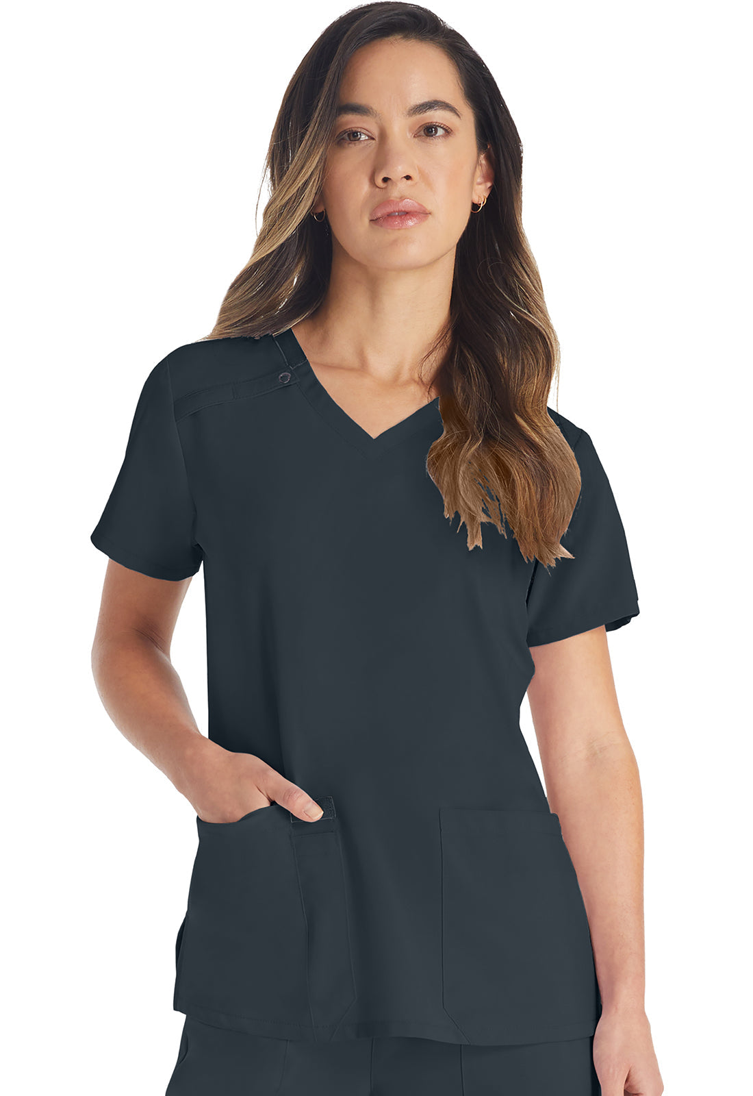 Women's V-Neck Top - Pewter