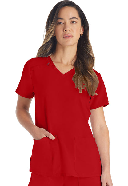 Women's V-Neck Top - Red