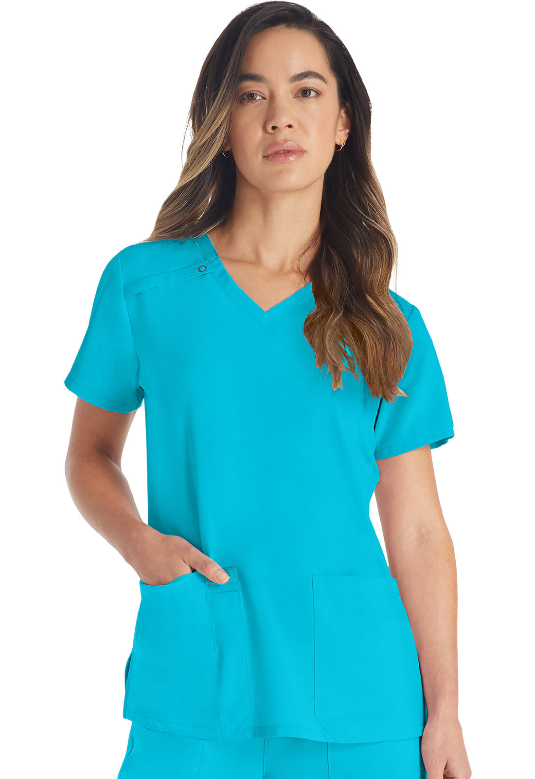 Women's V-Neck Top - Turquoise