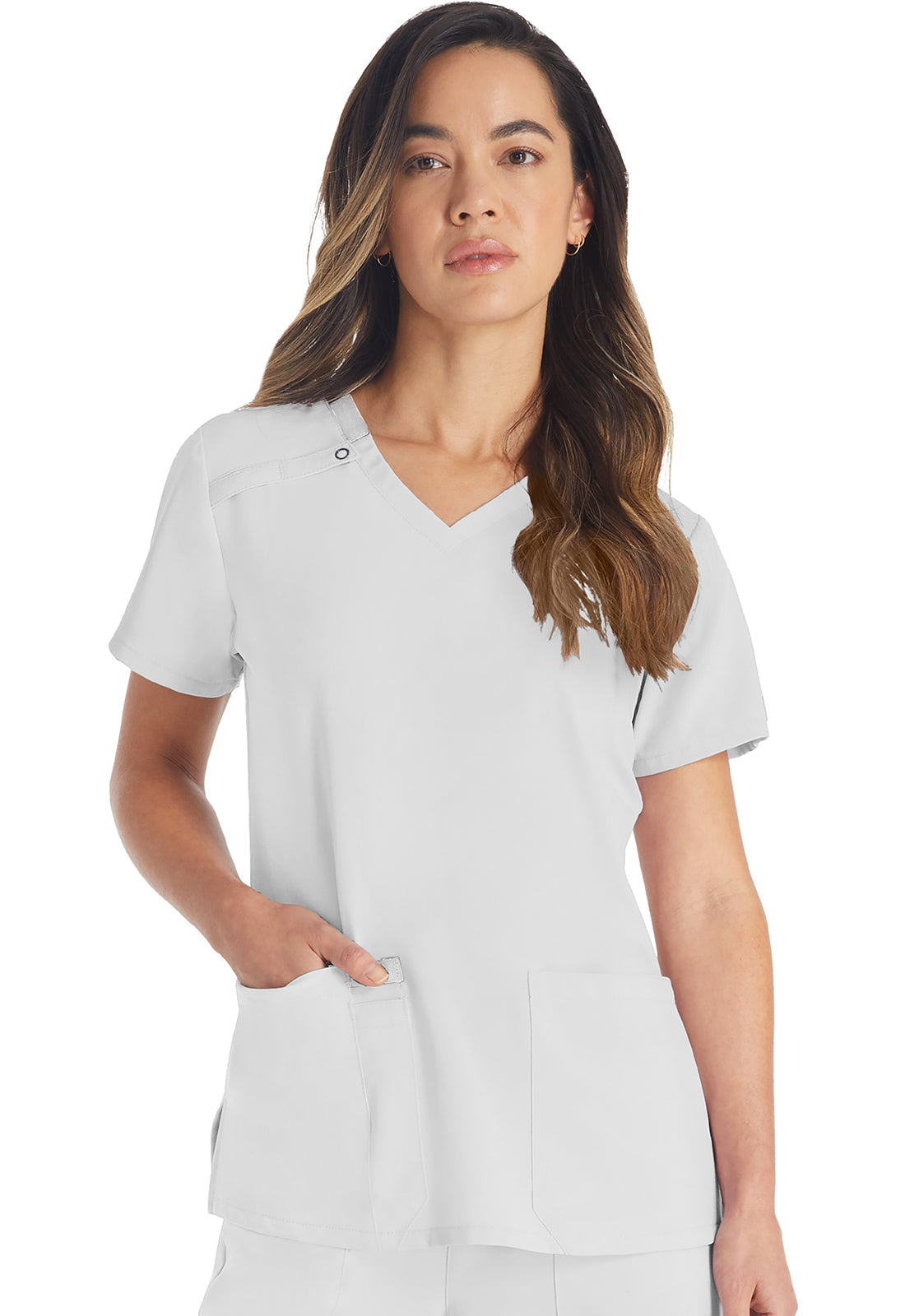 Women's V-Neck Top - White