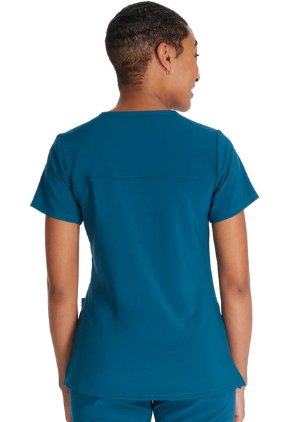 Women's Mock Wrap Top - Caribbean Blue
