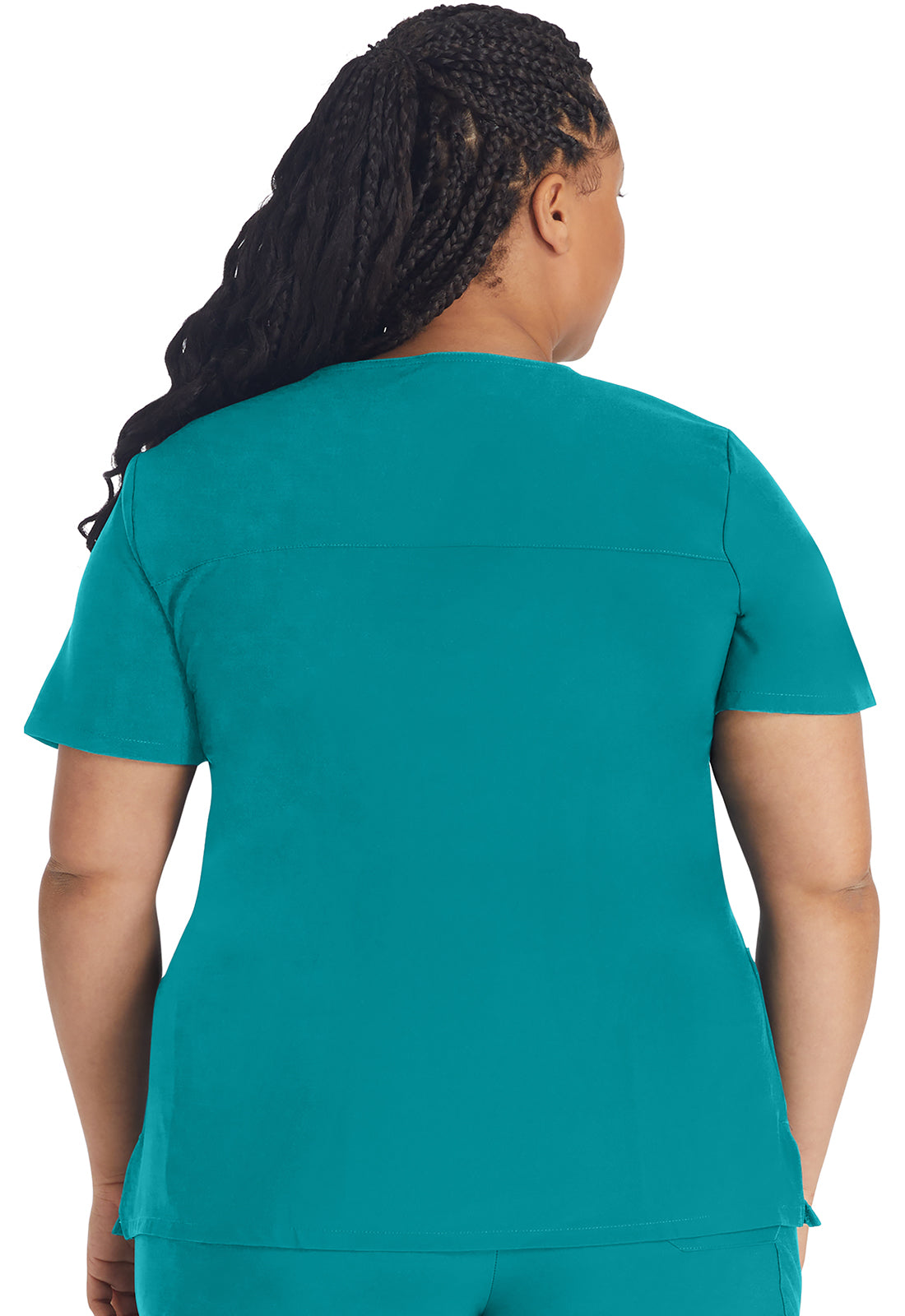 Women's Mock Wrap Top - Teal Blue