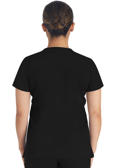 Women's Notched V-Neck Top - Black