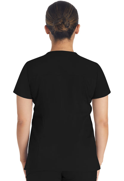 Women's Notched V-Neck Top - Black