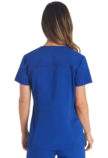 Women's Notched V-Neck Top - Galaxy Blue