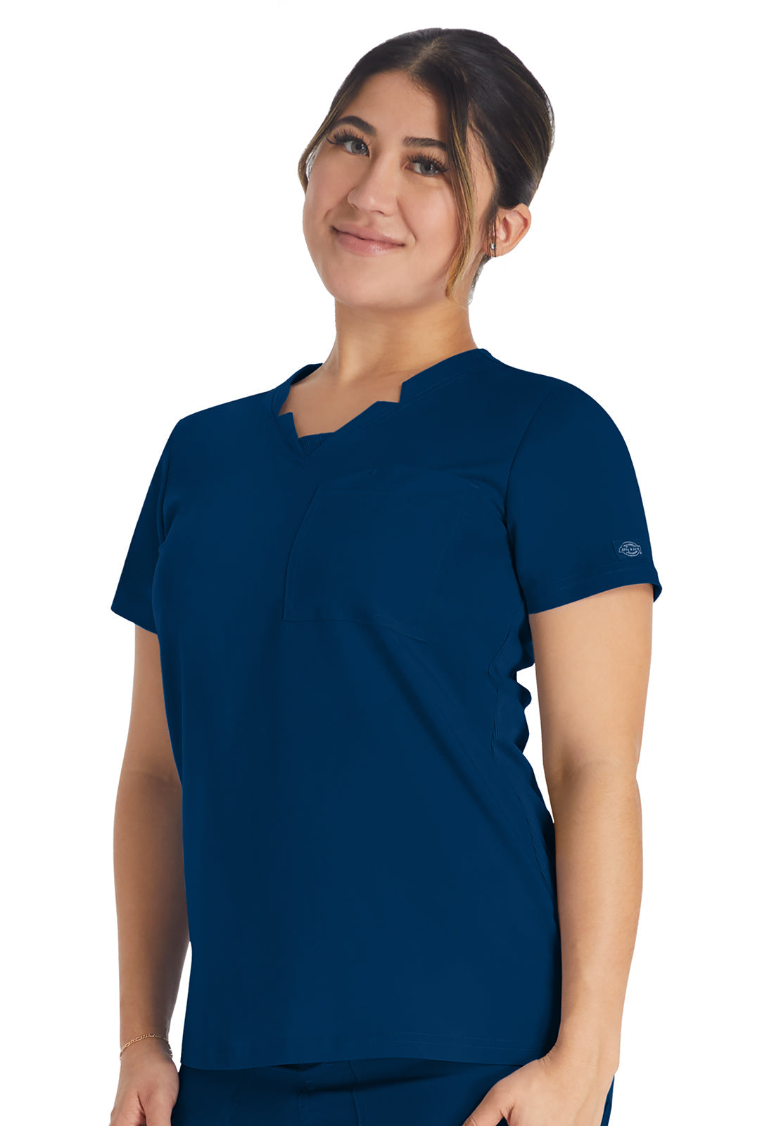 Women's Notched V-Neck Top - Navy