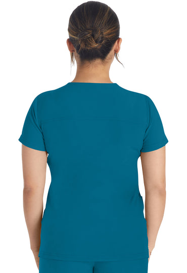 Women's V-Neck Top - Caribbean Blue