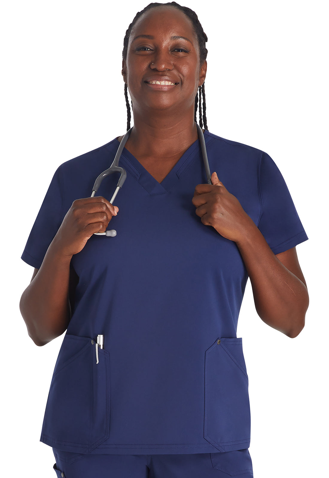 Women's V-Neck Top - Navy