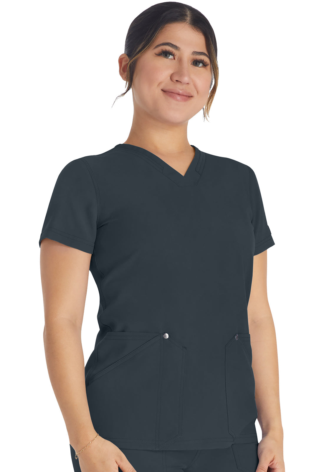 Women's V-Neck Top - Pewter