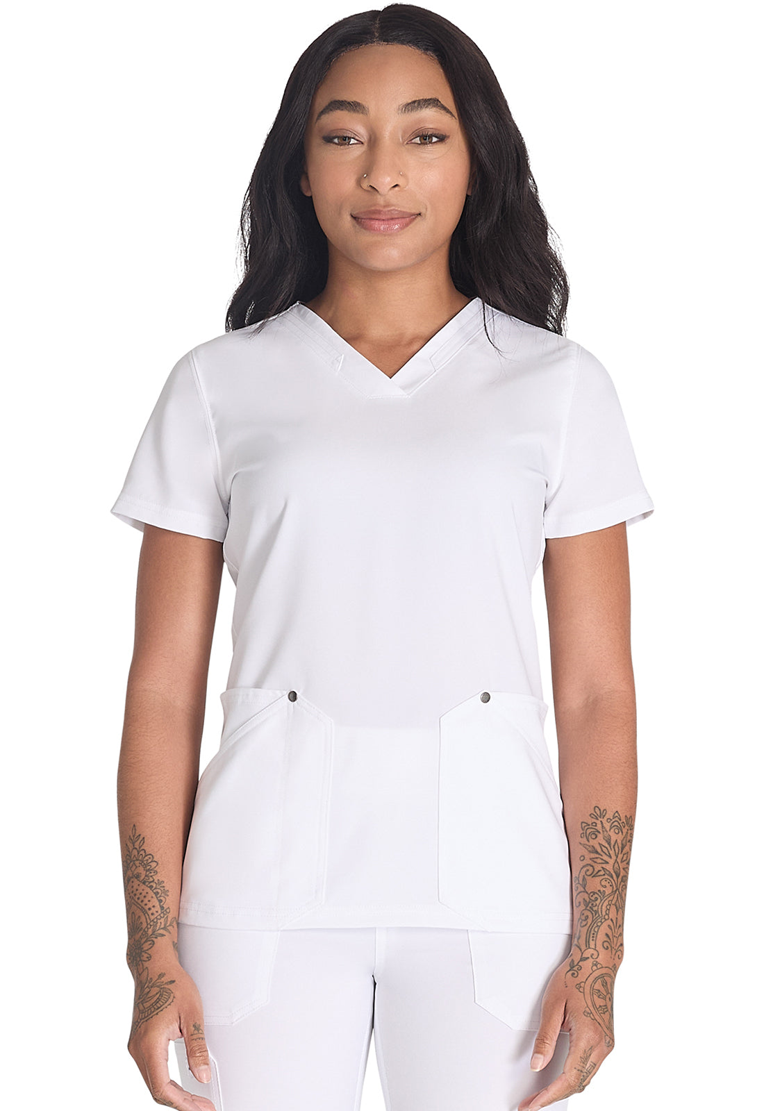Women's V-Neck Top - White