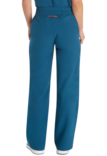 Women's Round Neck Henley Top - Caribbean Blue