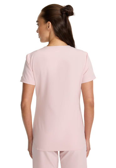 Women's Round Neck Henley Top - Canyon Rose