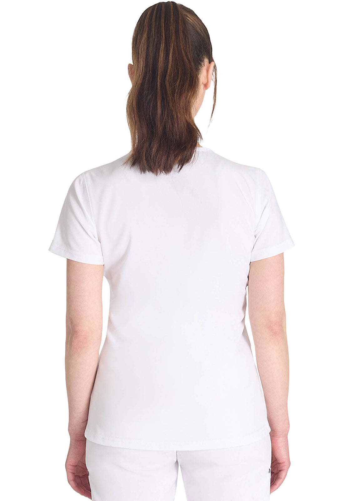 Women's Round Neck Henley Top - White