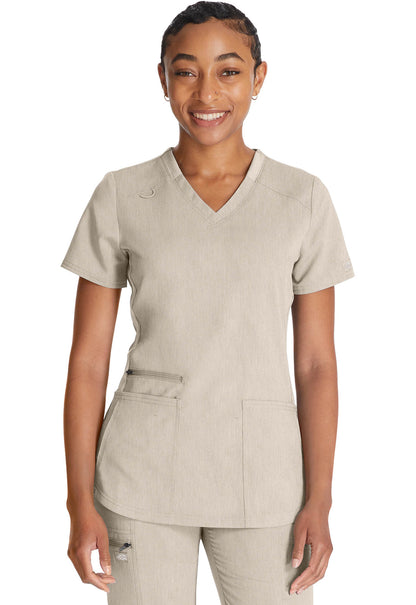 Women's V-Neck Top - Heather Blonde Wood