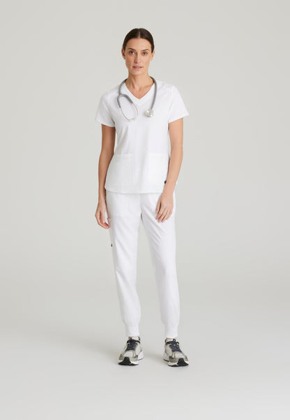 Eden Jogger - White - Jen's Scrubs
