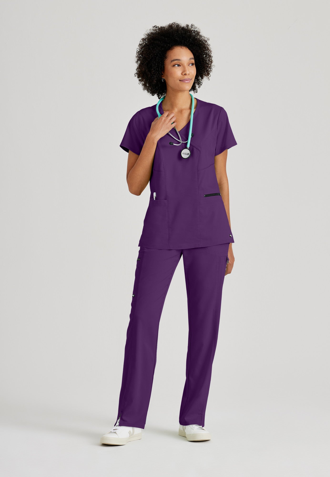 Kim Top - Eggplant - Jen's Scrubs
