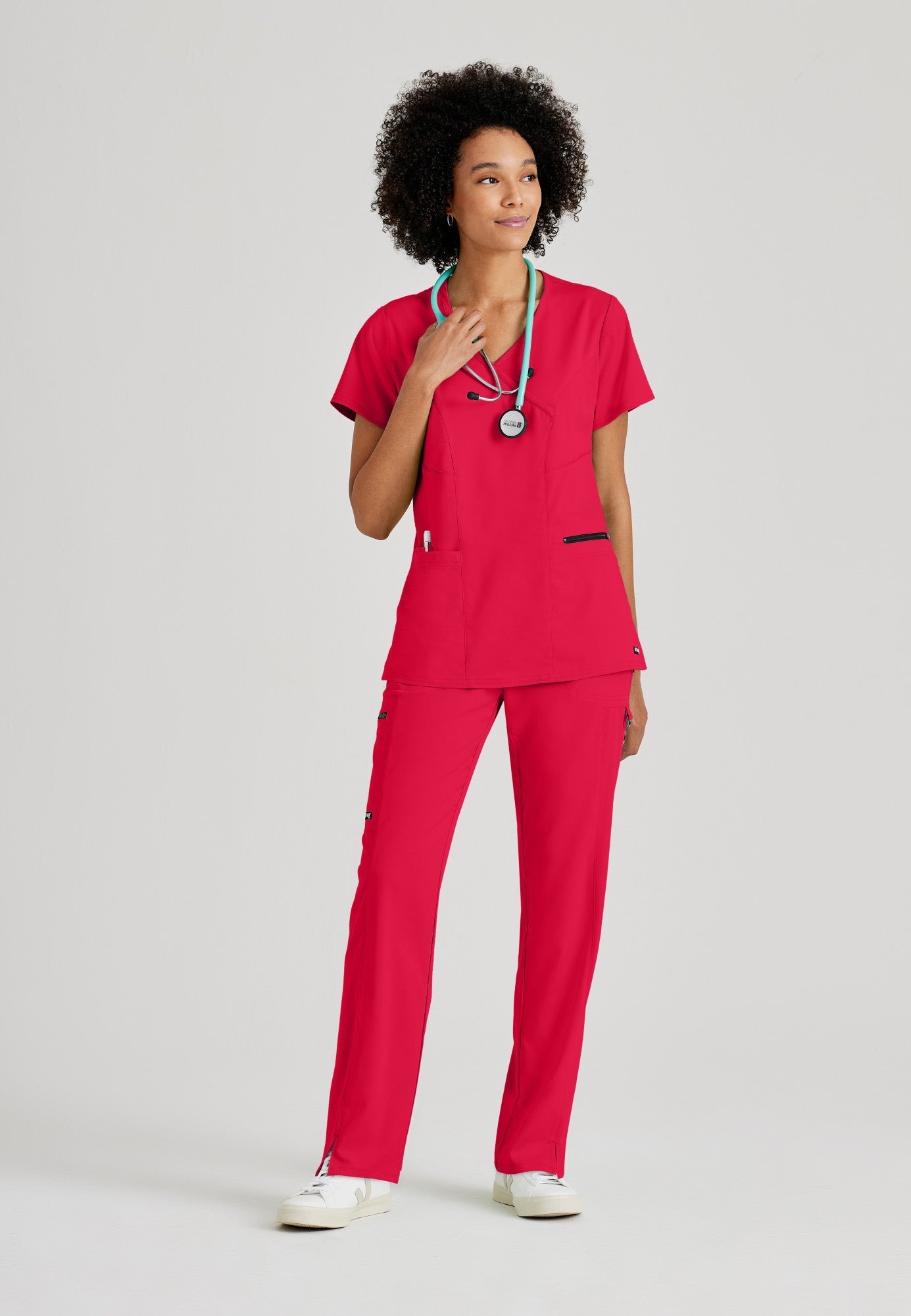 Kim Top - Scarlet Red - Jen's Scrubs