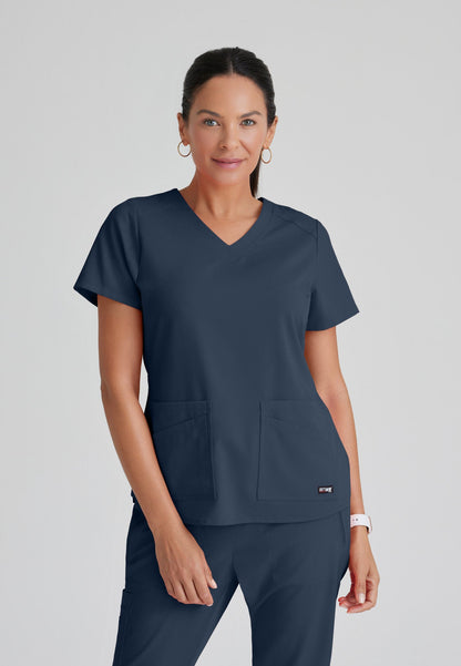 Emma Top - Steel - Jen's Scrubs