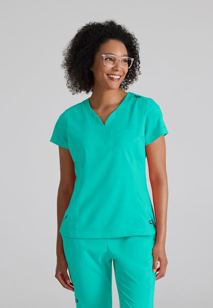 Capri Tuck-in Top - Alpine Aqua - Jen's Scrubs