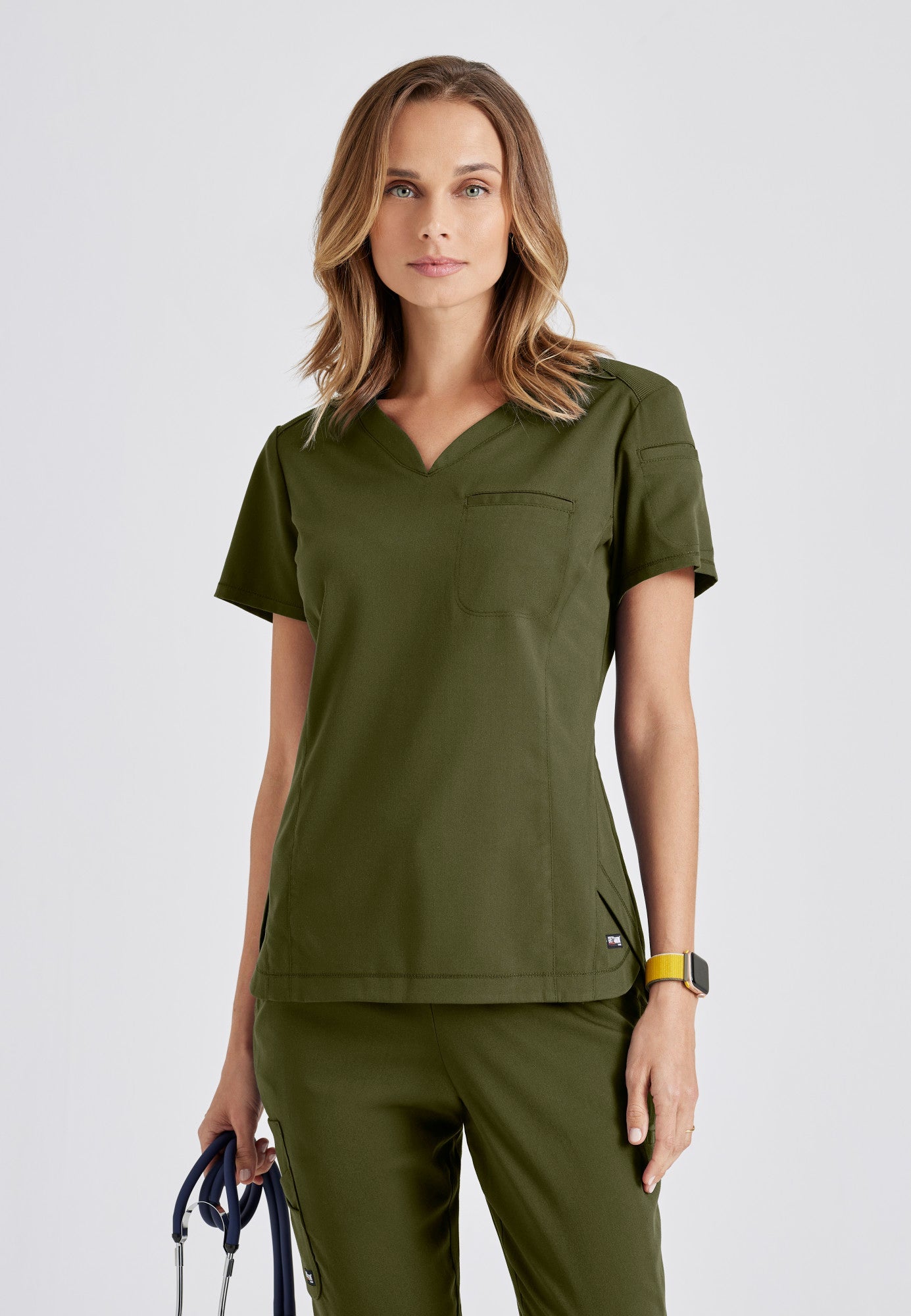 Capri Tuck-in Top - Olive - Jen's Scrubs