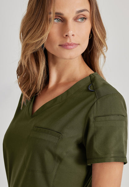 Capri Tuck-in Top - Olive - Jen's Scrubs