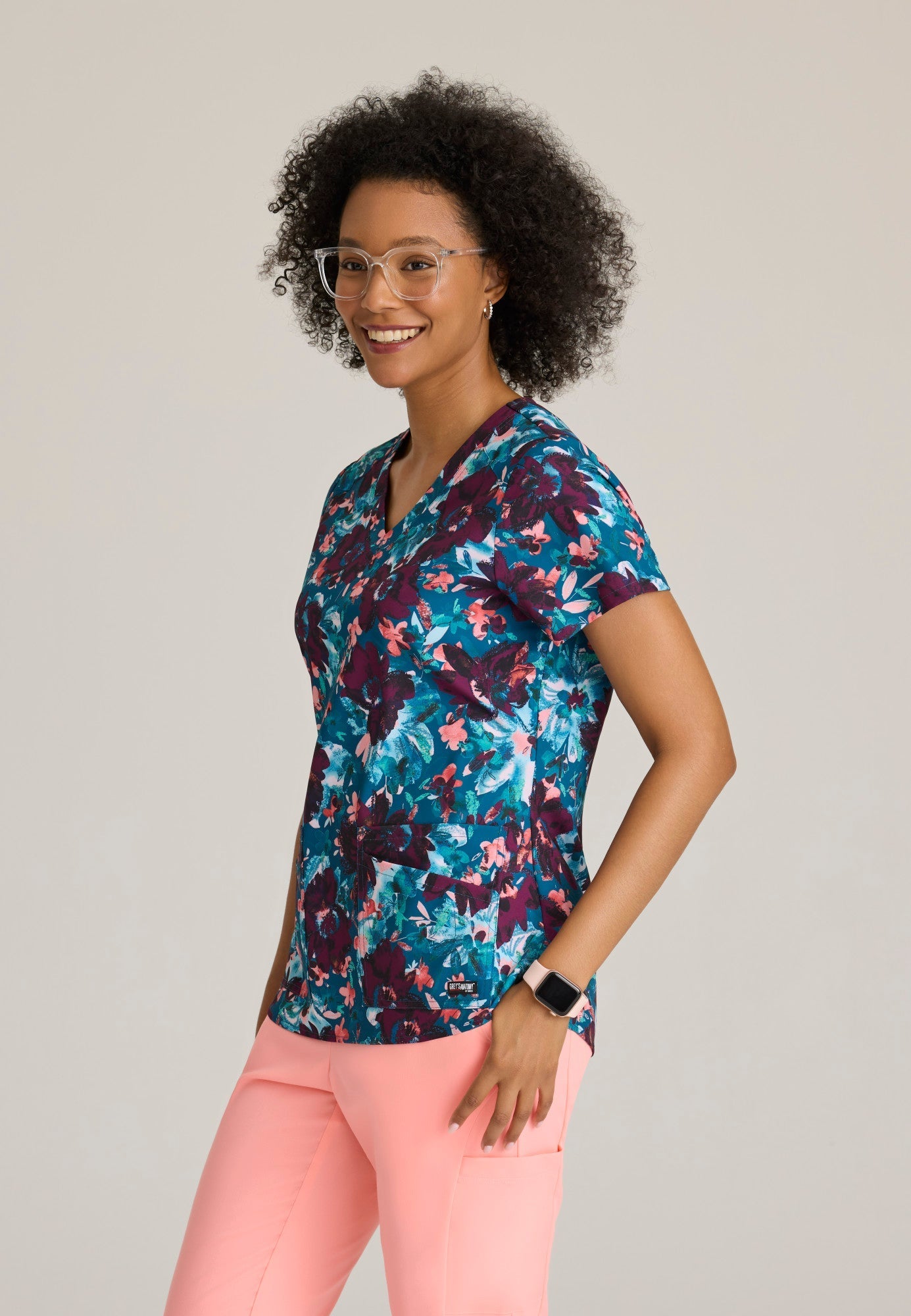 Ella Print Top - Spring Meadow - Jen's Scrubs