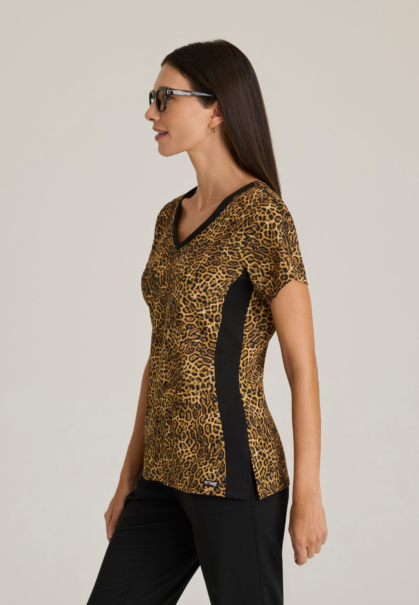 Arie Print Top - Wild Side - Jen's Scrubs