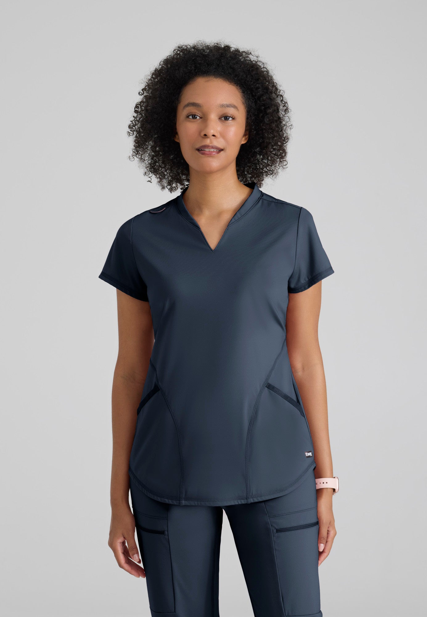 Define Knit Top - Steel - Jen's Scrubs