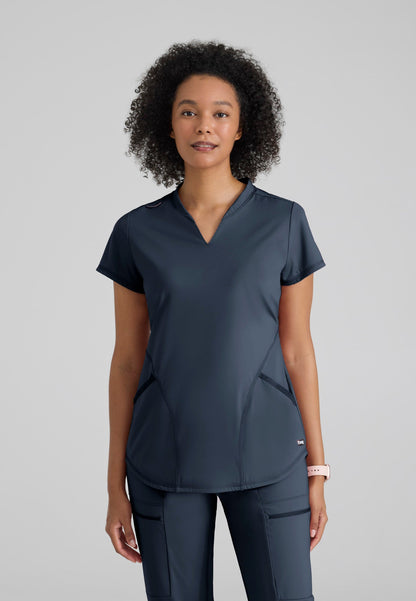 Define Knit Top - Steel - Jen's Scrubs