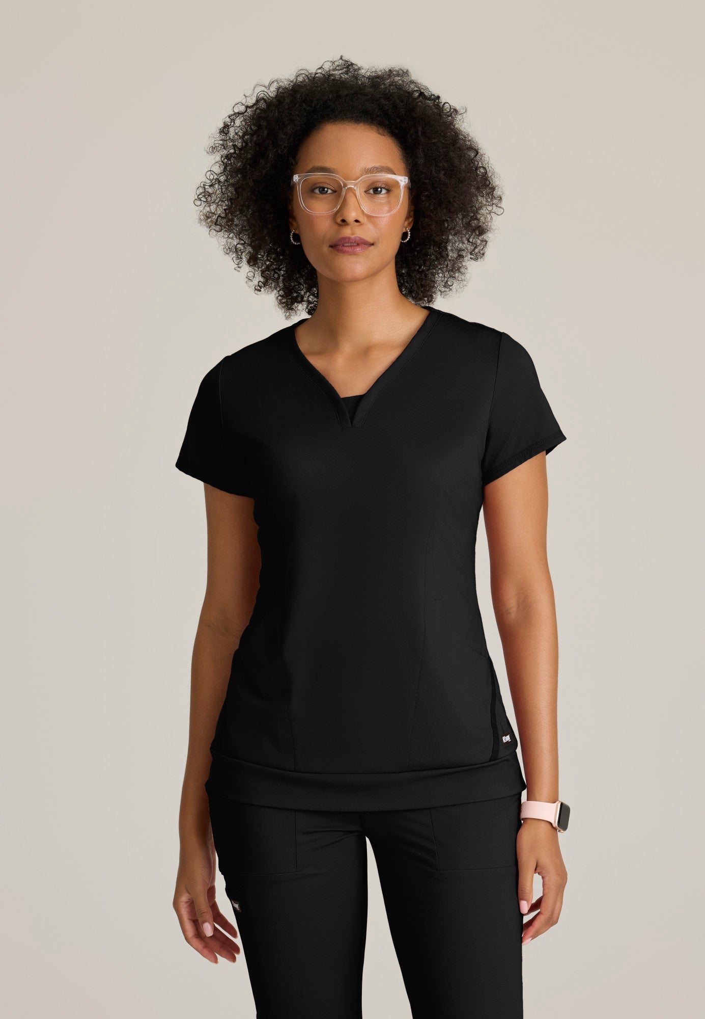 Motivate Knit Top - Black - Jen's Scrubs