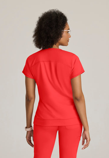 Motivate Knit Top - Radiant Coral - Jen's Scrubs