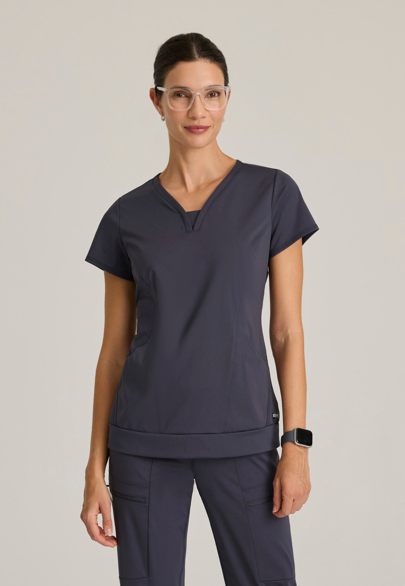 Motivate Knit Top - Steel - Jen's Scrubs