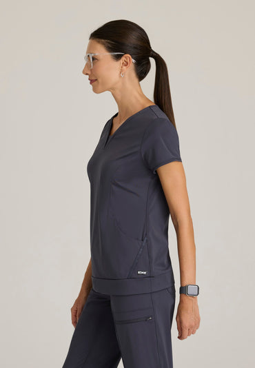Motivate Knit Top - Steel - Jen's Scrubs