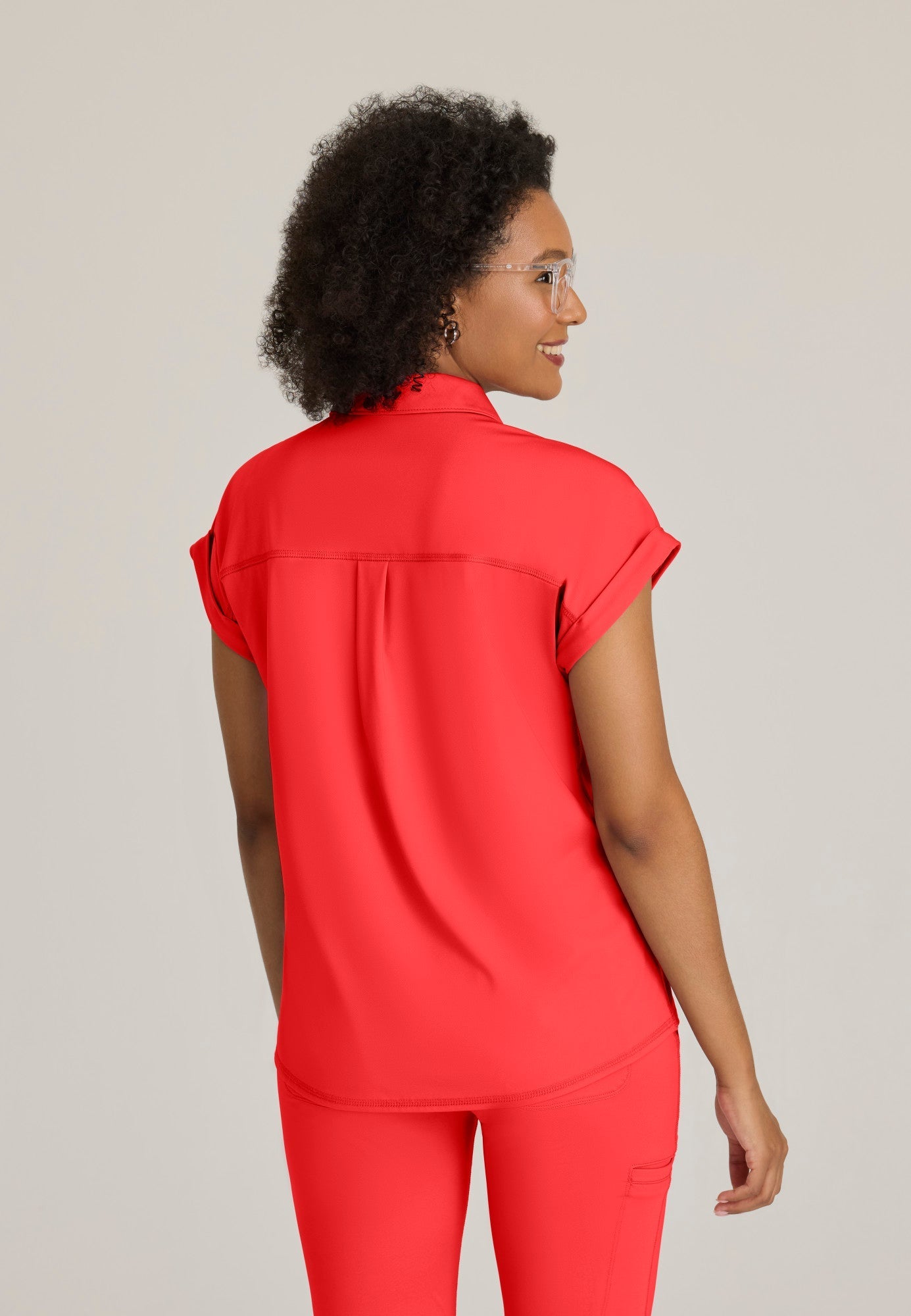 Renew Knit Top - Radiant Coral - Jen's Scrubs