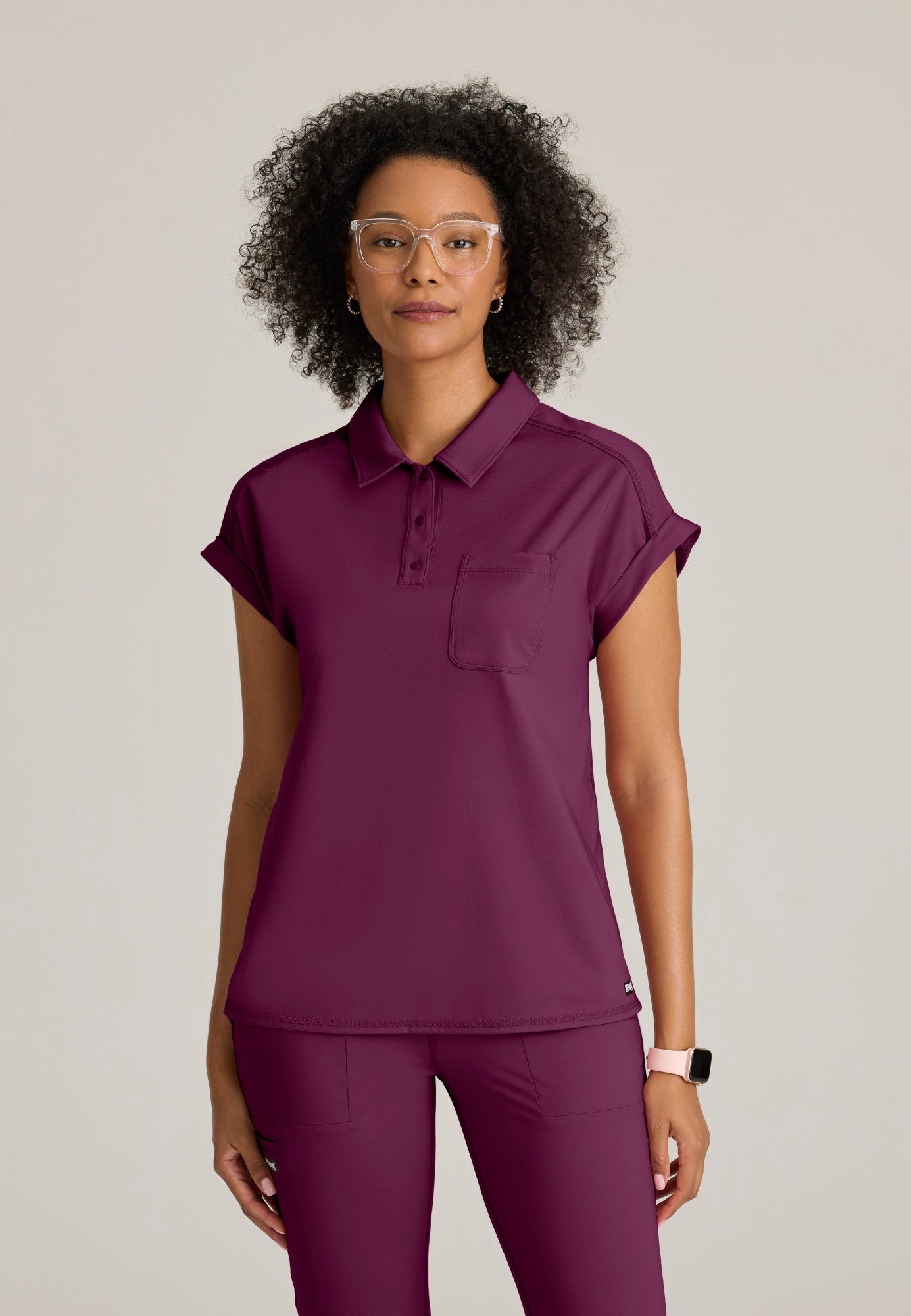 Renew Knit Top - Wine - Jen's Scrubs