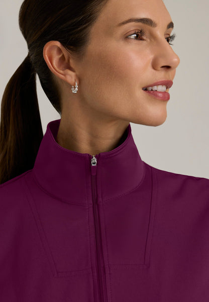 Ease Warm-Up Jacket - Wine - Jen's Scrubs
