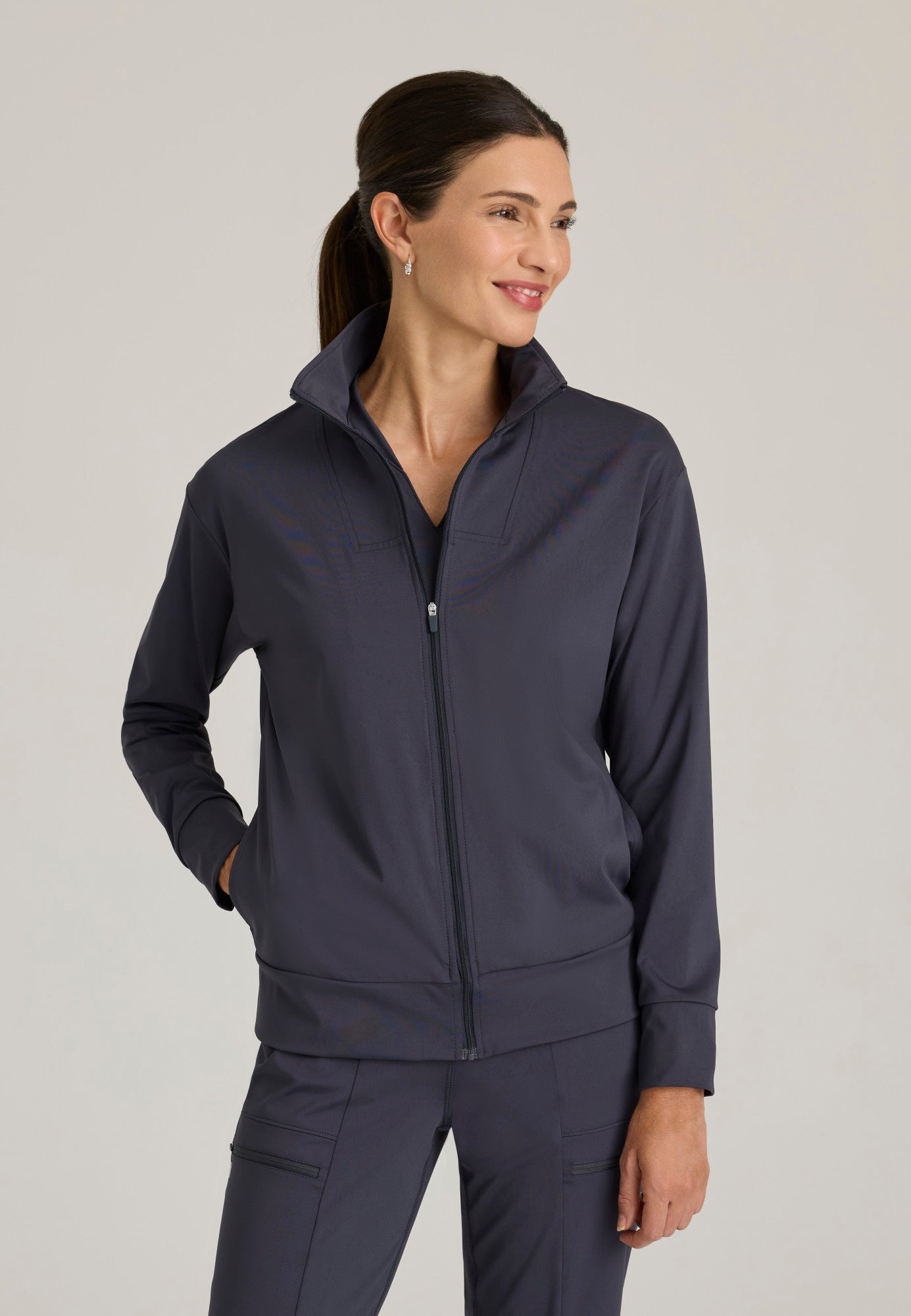 Ease Warm-Up Jacket - Steel - Jen's Scrubs