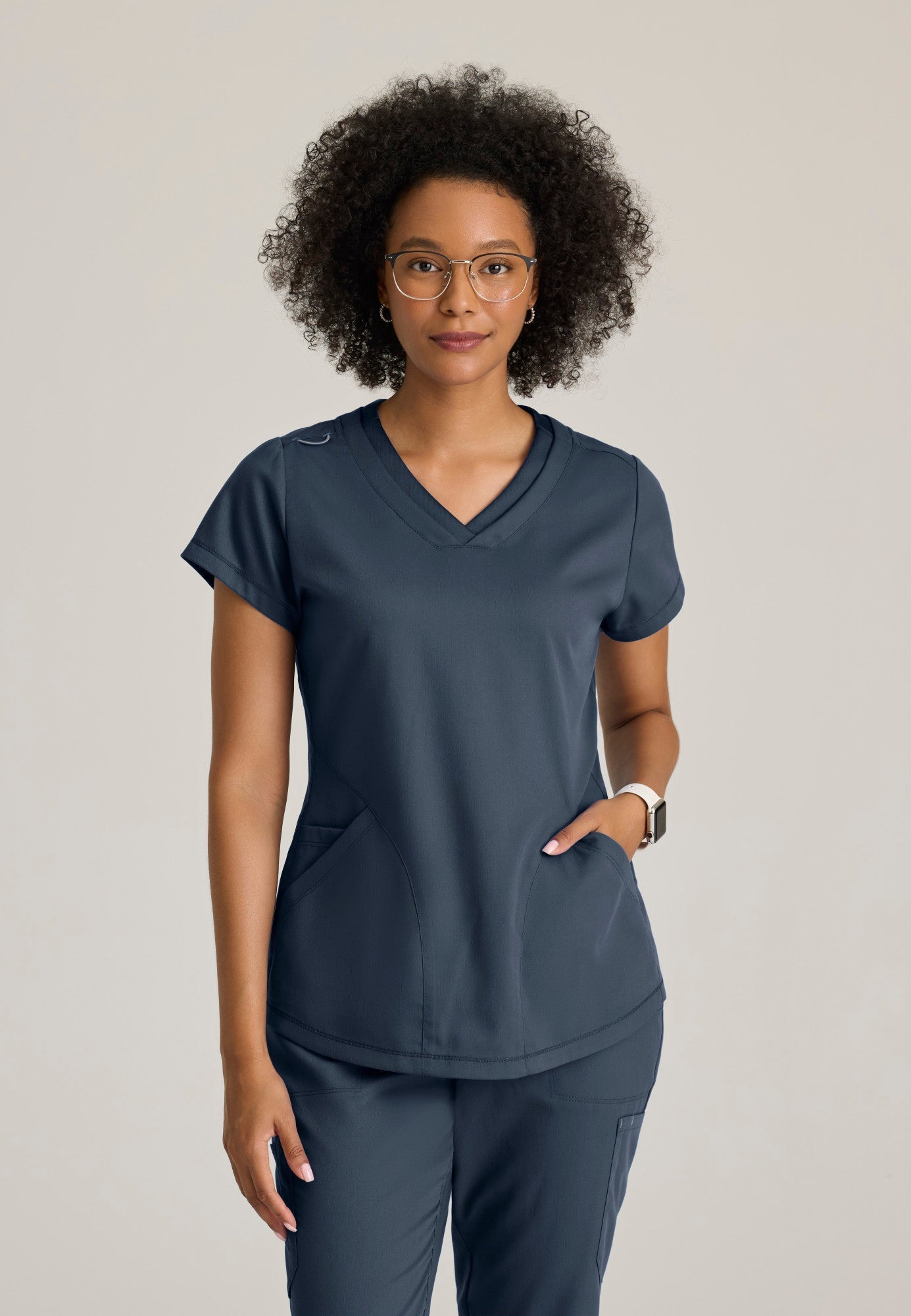 Evelyn Top - Steel - Jen's Scrubs