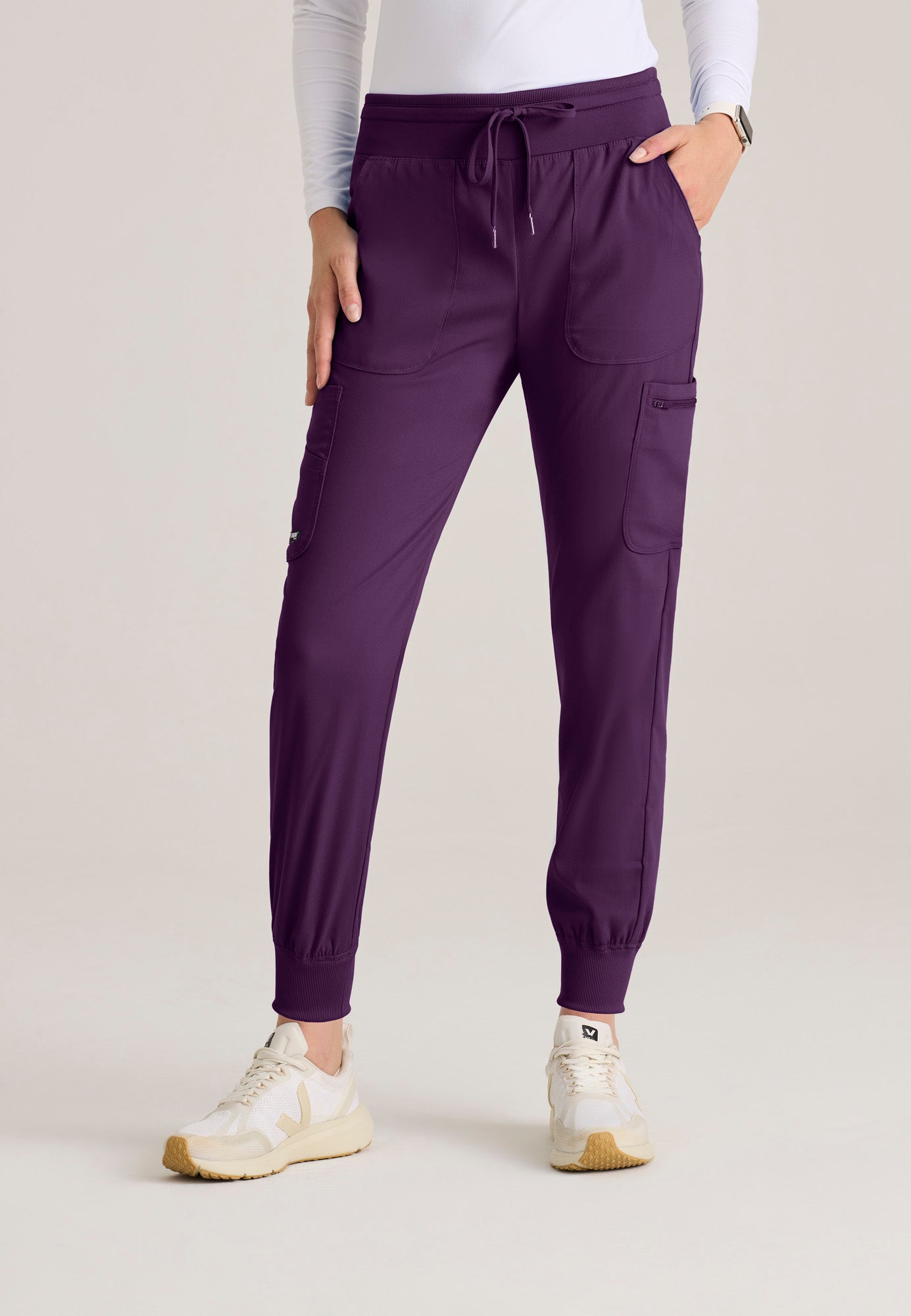 Carly Jogger - Eggplant - Jen's Scrubs