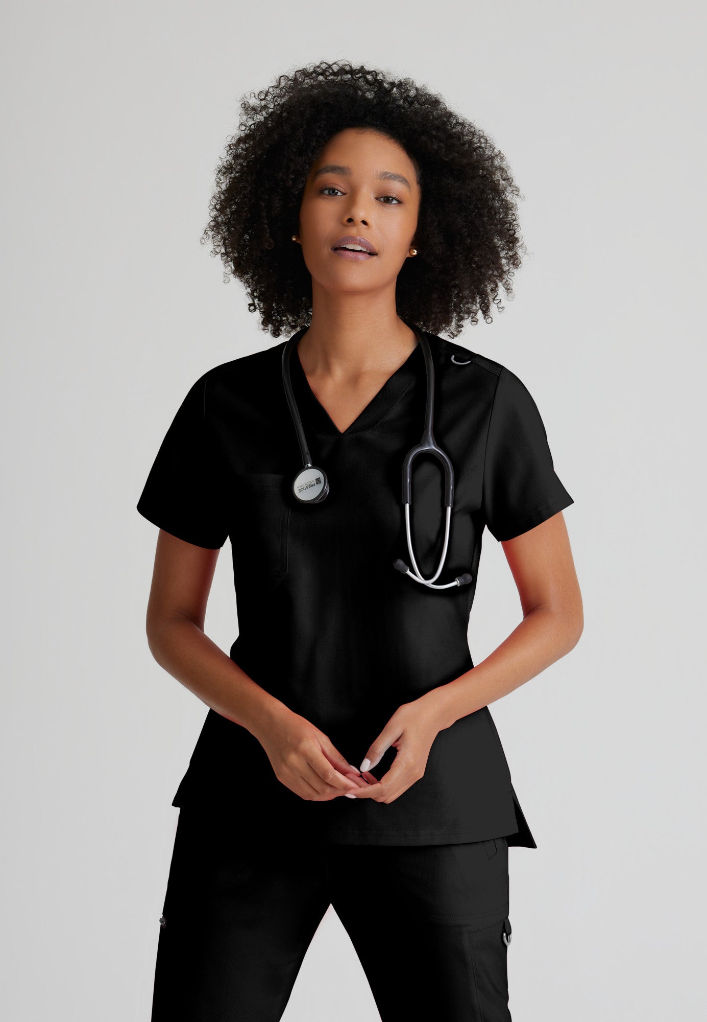 Bree Tuck-in Top - Black - Jen's Scrubs