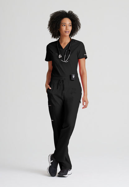 Bree Tuck-in Top - Black - Jen's Scrubs
